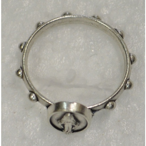 Miraculous Rosary Ring 19mm Silver Colour Metal