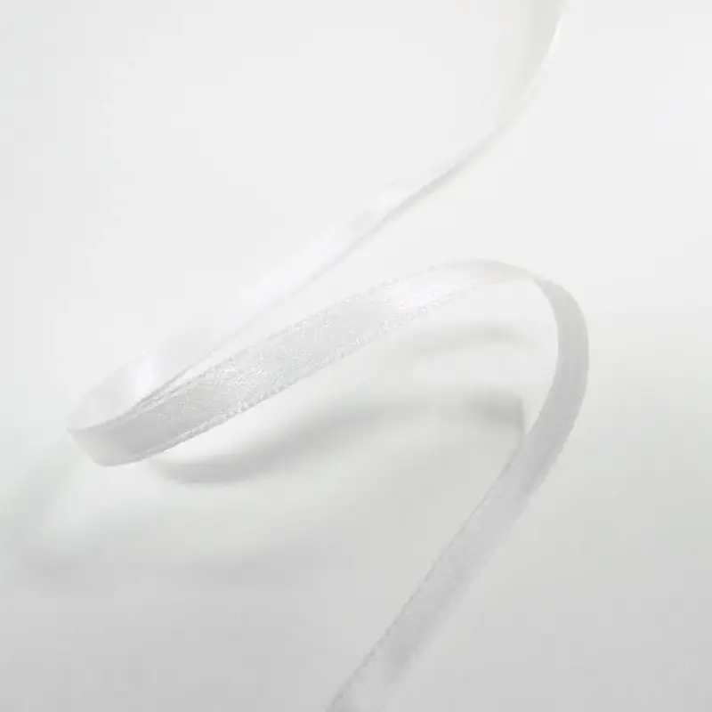 WHITE 9mm Double Sided Satin Ribbon, Sold by the Metre
