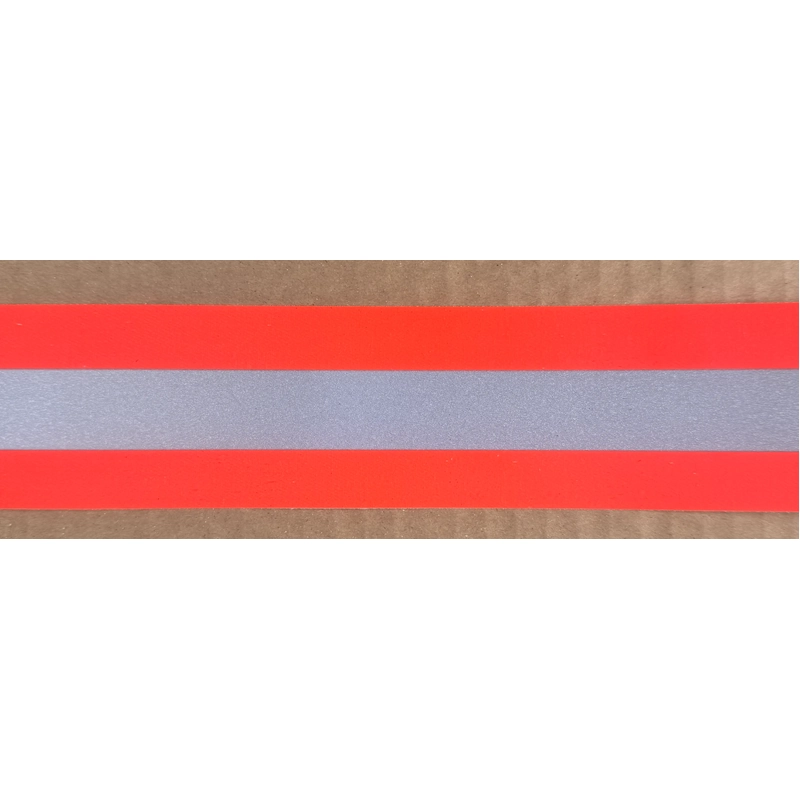 Orange-Silver-Orange 50mm Reflective Tape (FR119) sold per metre