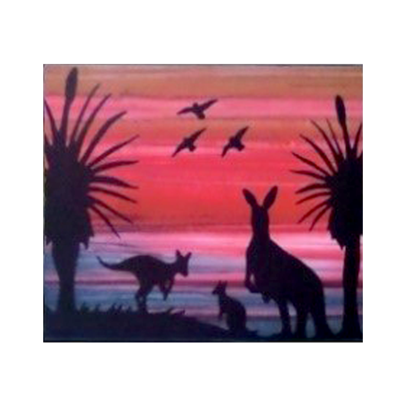 Batik Australian Silhouette Panels, Raw Edge Applique Kit - KANGAROO