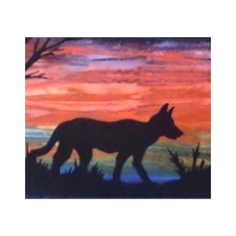 Batik Australian Silhouette Panels, Raw Edge Applique Kit - DINGO PANEL