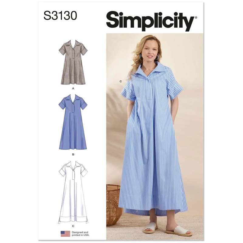 Misses’ Collared Dress in Three Lengths Simplicity Sewing Pattern 3130H5