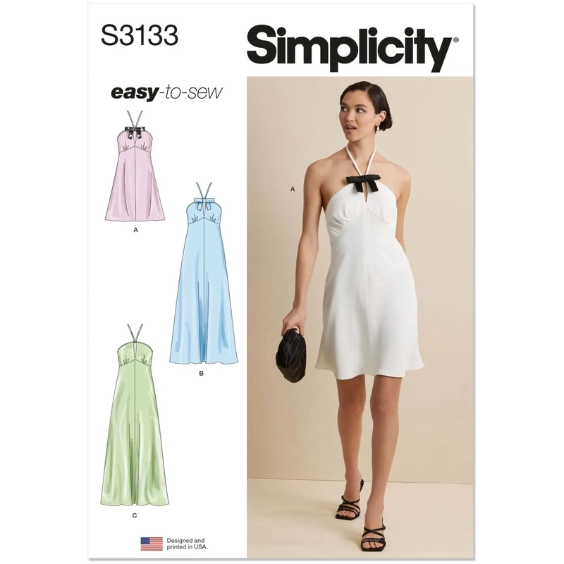 Misses’ Halter Dress in Two Lengths Simplicity Sewing Pattern 3133Y5