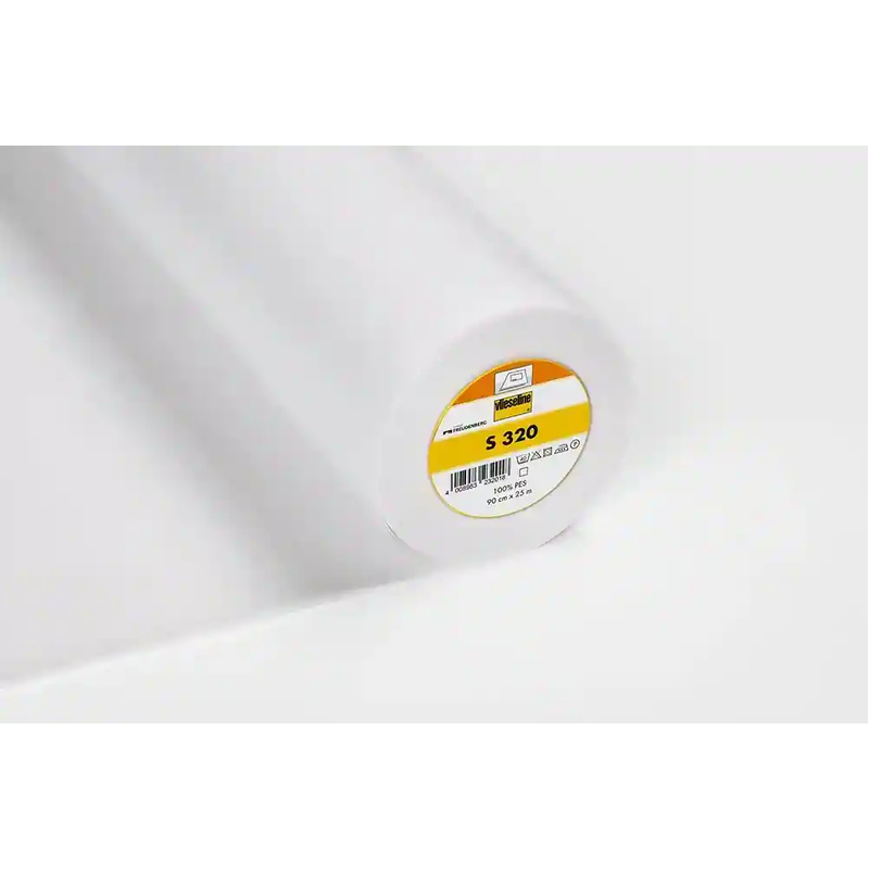 S320 WHITE Lightweight Fusible Interlining 90cm Wide Per Metre