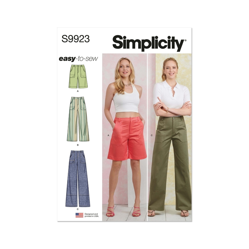 Misses’ Trousers in Two Lengths & Shorts, Sizes 18-26 Simplicity Sewing Pattern 9923Y5
