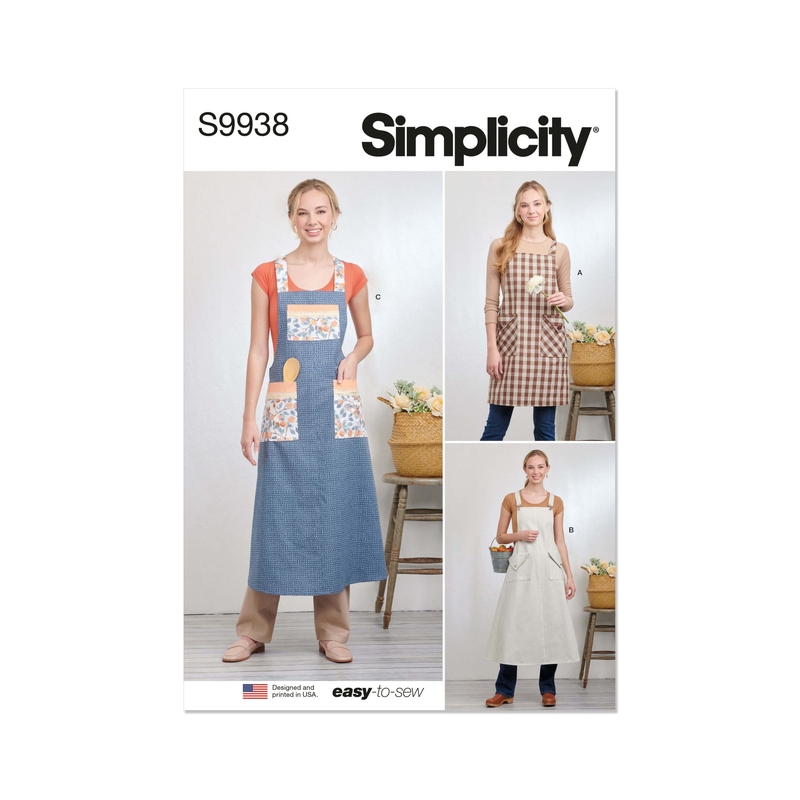 Misses’ Pullover Aprons, XS-XL, Simplicity Sewing Pattern 9938