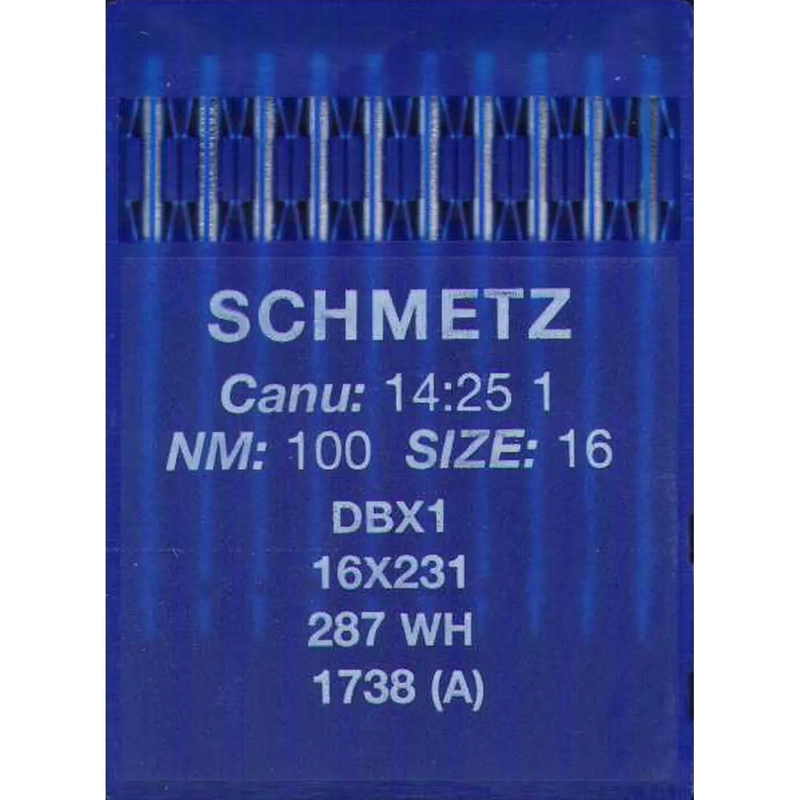 Schmetz Industrial Needles pack of 10 Size 100/16, 16X231 DBX1 287WH 1738(A)