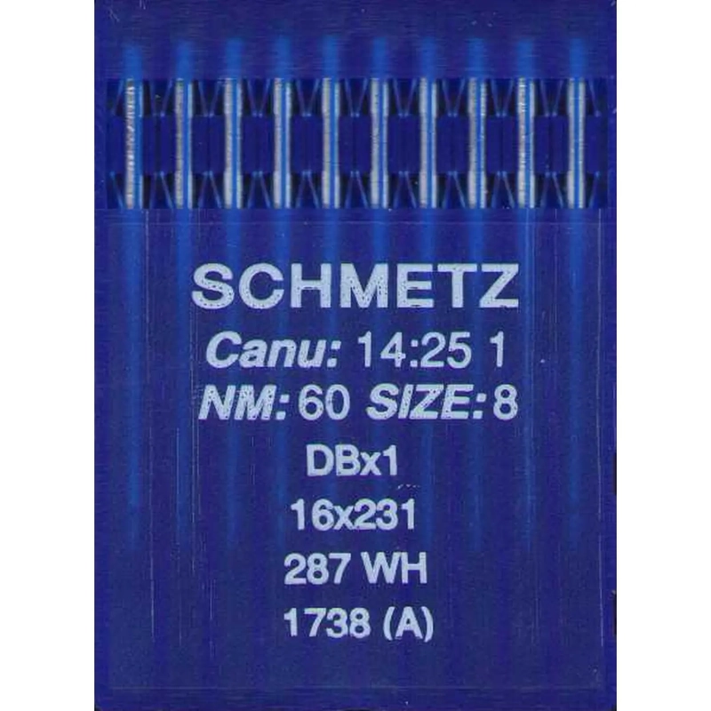 Schmetz Industrial Needles pack of 10 Size 60/8, 16X231 DBX1 287WH 1738(A) 14:45-60