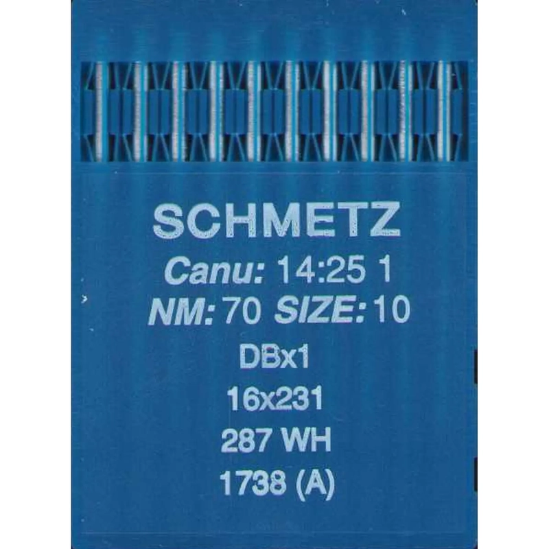 Schmetz Industrial Needles pack of 10 Size 70/10, 16X231 DBX1 287WH 1738(A)