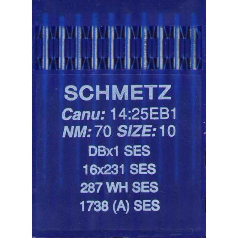 Schmetz Industrial Needles pack of 10 Size 70/10, DBX1 SES, 287WH SES, 1738A SES
