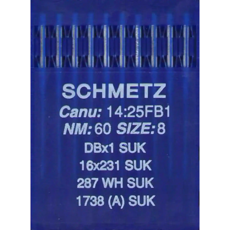 Schmetz Industrial Needles pack 10 Size 60/8, 16x231, DBX1 SUK, 287WH SUK, 1738A SUK