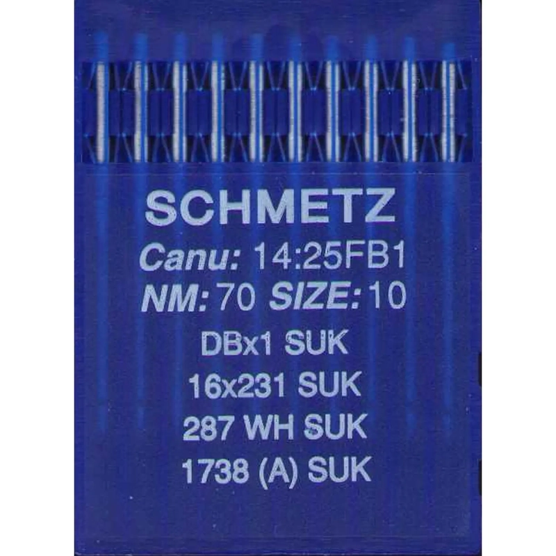 Schmetz Industrial Needles pack 10 Size 70/10, 16x231, DBX1 SUK, 287WH SUK, 1738A SUK