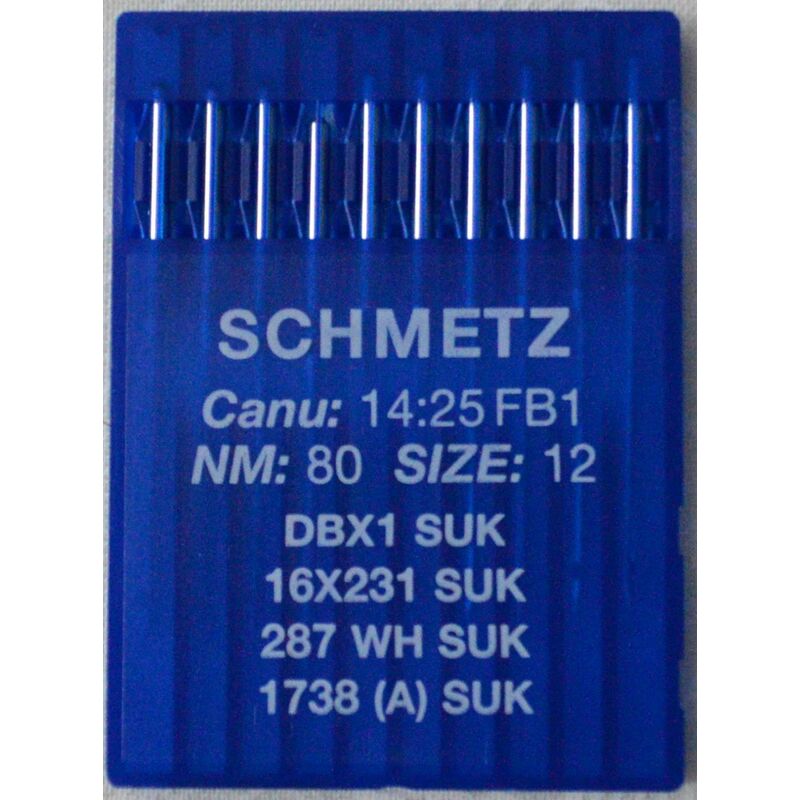 Schmetz Industrial Needles pack 10 Size 80/12, 16x231, DBX1 SUK, 287WH SUK, 1738A SUK