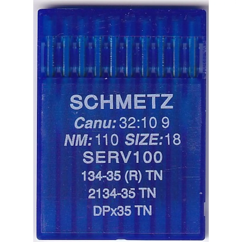 Schmetz Industrial Needles pack of 10 Size 110/18, 134-35 (R); 2134-35; DPx35; SERV100