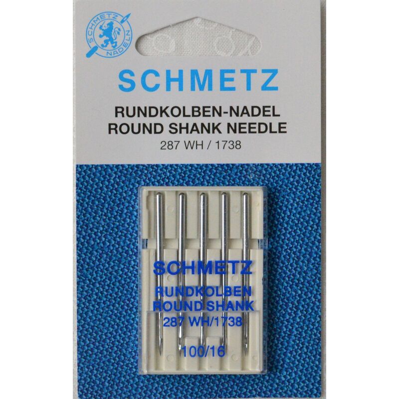 Schmetz Machine Needle ROUND SHANK (1738A) Size 100, Pack of 5 Needles
