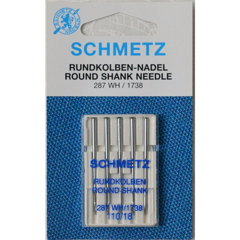 Schmetz Machine Needle ROUND SHANK (1738A) Size 110, Pack of 5 Needles