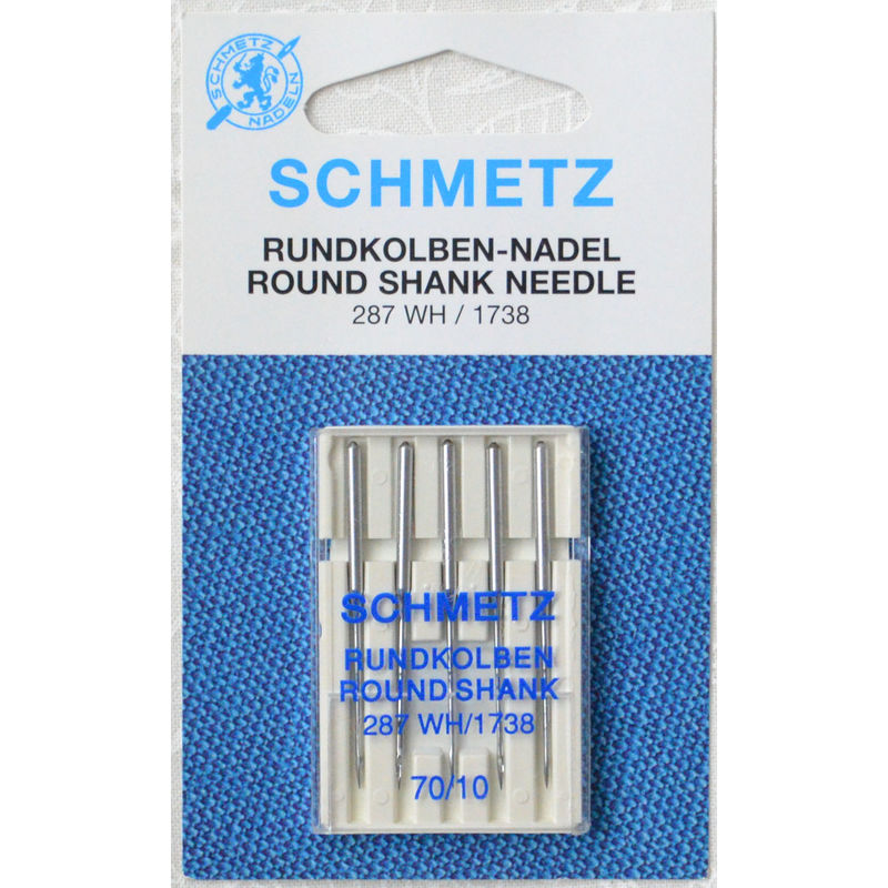 Schmetz Machine Needle ROUND SHANK (1738A) Size 70, Pack of 5 Needles