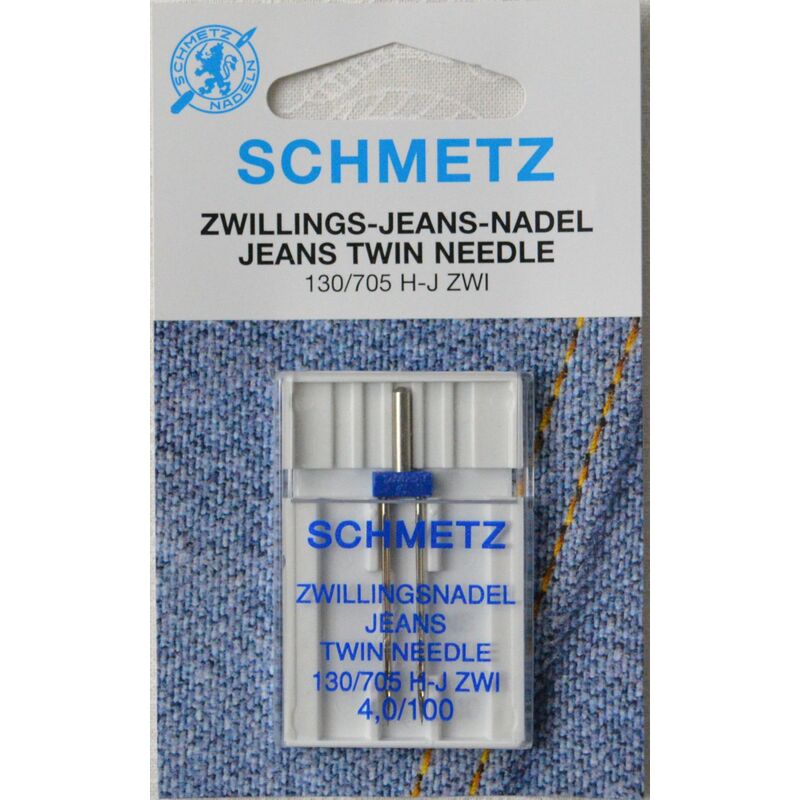 Schmetz Sewing Machine Needles, TWIN JEANS 4.0/100, Pack of 1 Needle