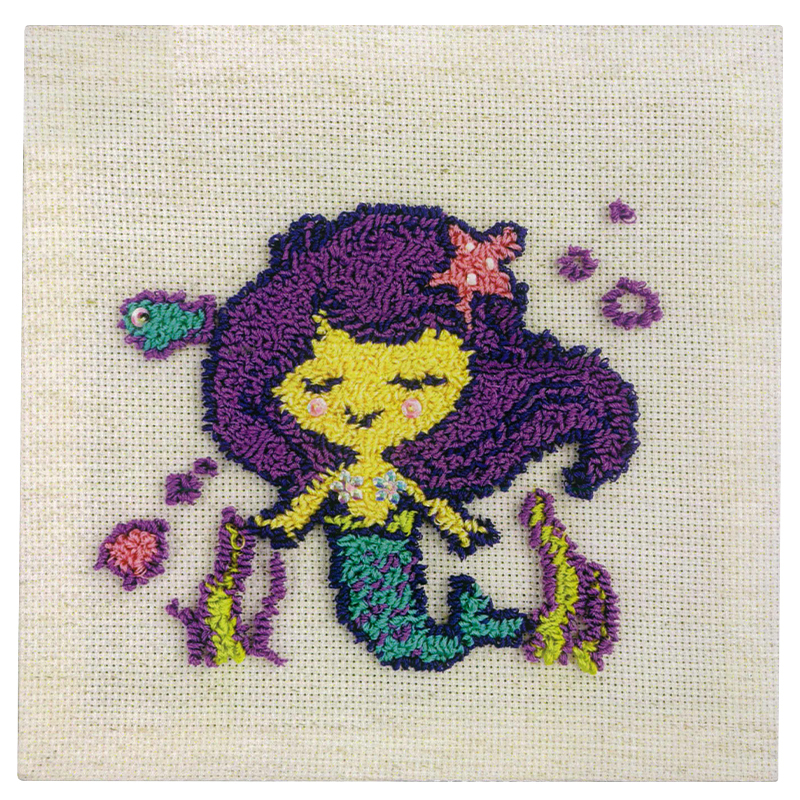 MERMAID BLISS Punch Needle Kit By Sew Easy, 20.3 x 20.3cm, SE.NF002