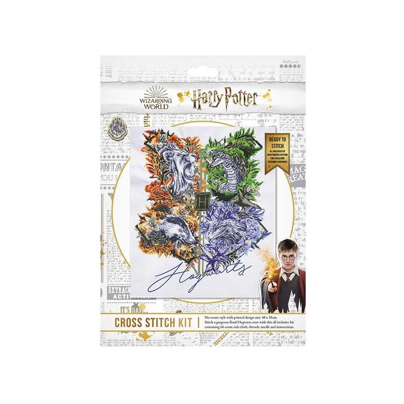 Harry Potter HOGWARTS CREST No Count Cross Stitch Kit 48x58cm