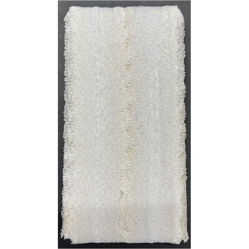 Semco WHITE Iridescent Feather Edge Eyelet Lace, 37mm x 15m