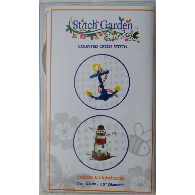 Stitch Garden Mini Counted Cross Stitch Kit, Anchor & Lighthouse