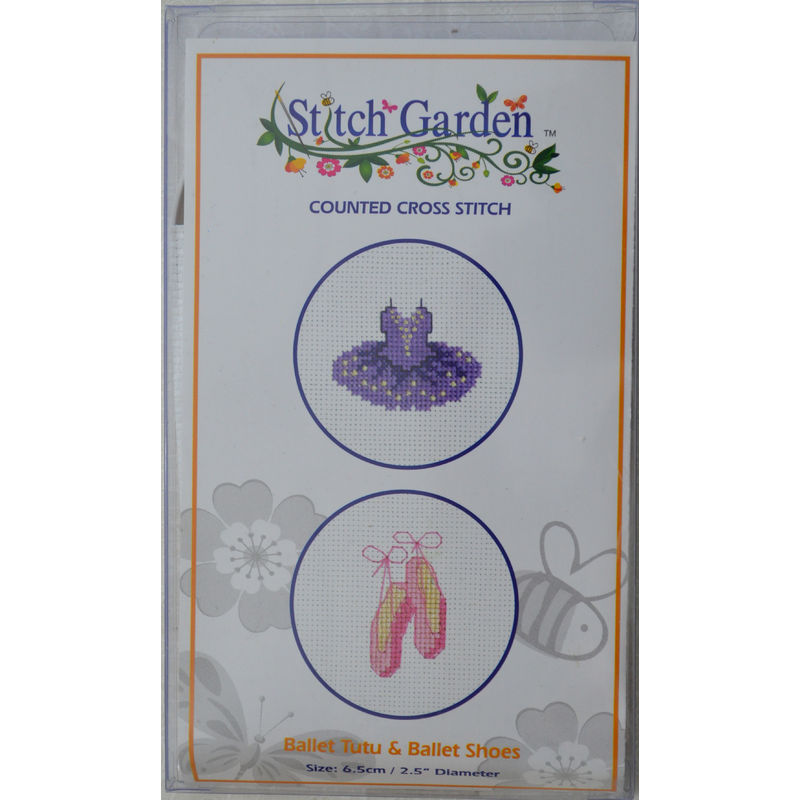 Stitch Garden Mini Counted Cross Stitch Kit, Ballet Tutu & Ballet Shoes