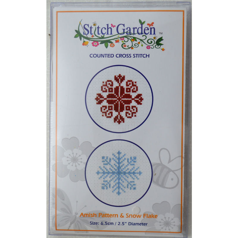 Stitch Garden Mini Counted Cross Stitch Kit, Amish Pattern & Snow-Flake