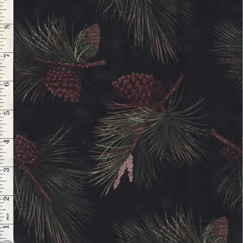 BLACK Outdoor Splendor Cotton Fabric 110cm wide