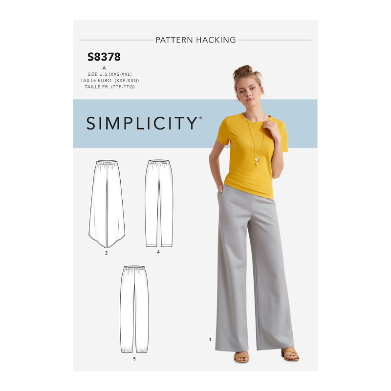Women's Knit Trousers w Two Leg Widths & Options for Design Hacking Pattern 8378 