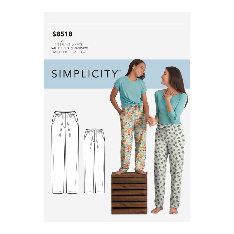 Girls' & Misses' Slim Fit Lounge Trousers Girls S-L Misses XS - XL Pattern 8518