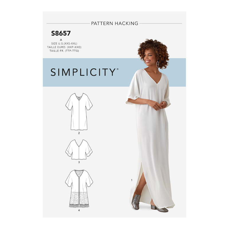 Women's Caftan with Options for Design Hacking (XXS - XXL) Pattern 8657