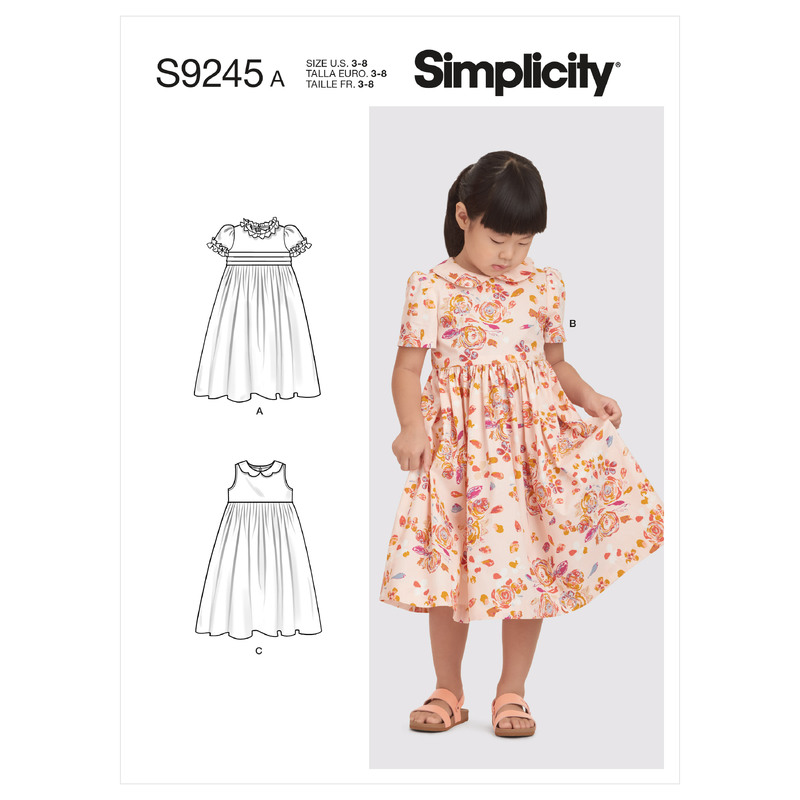 S9245 CHILDREN'S DRESS Simplicity Sewing Pattern 9245