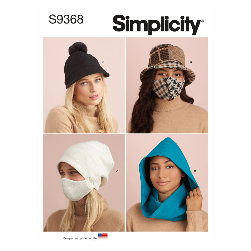 S9368 HAT, INFNTY SCARF & MASK Simplicity Sewing Pattern 9368
