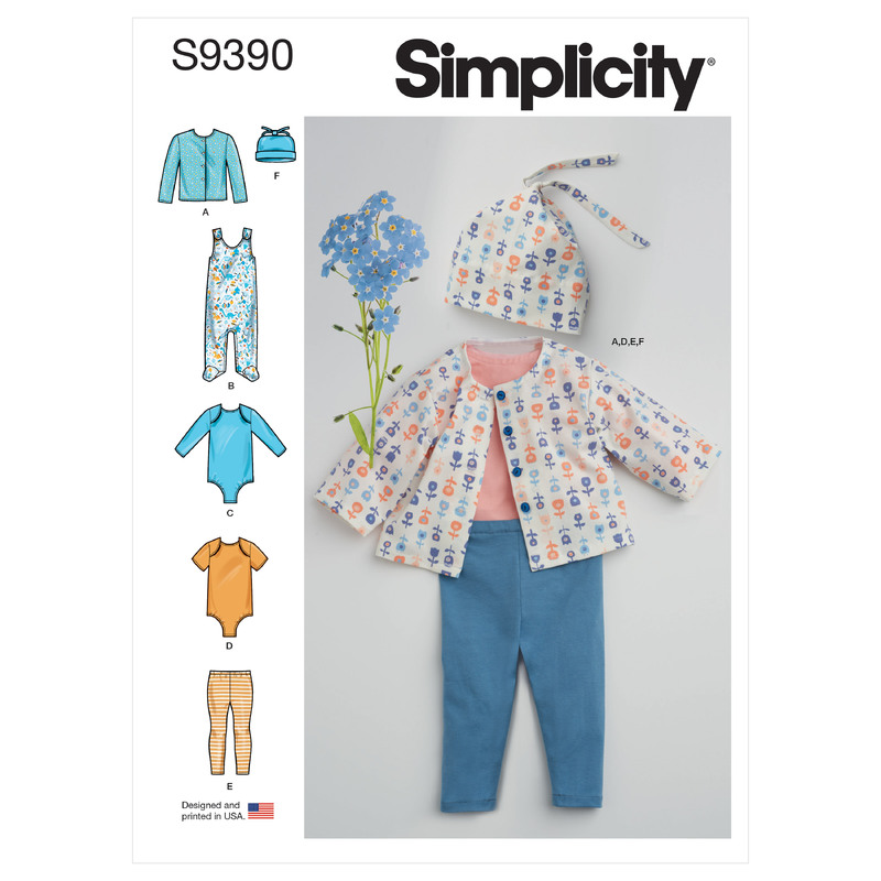 S9390 BABIES' KNIT LAYETTE Simplicity Sewing Pattern 9390
