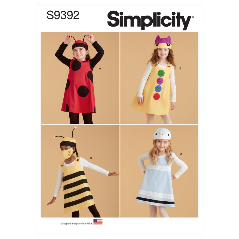 S9392 CHILD JUMPER, HAT & MASK Simplicity Sewing Pattern 9392
