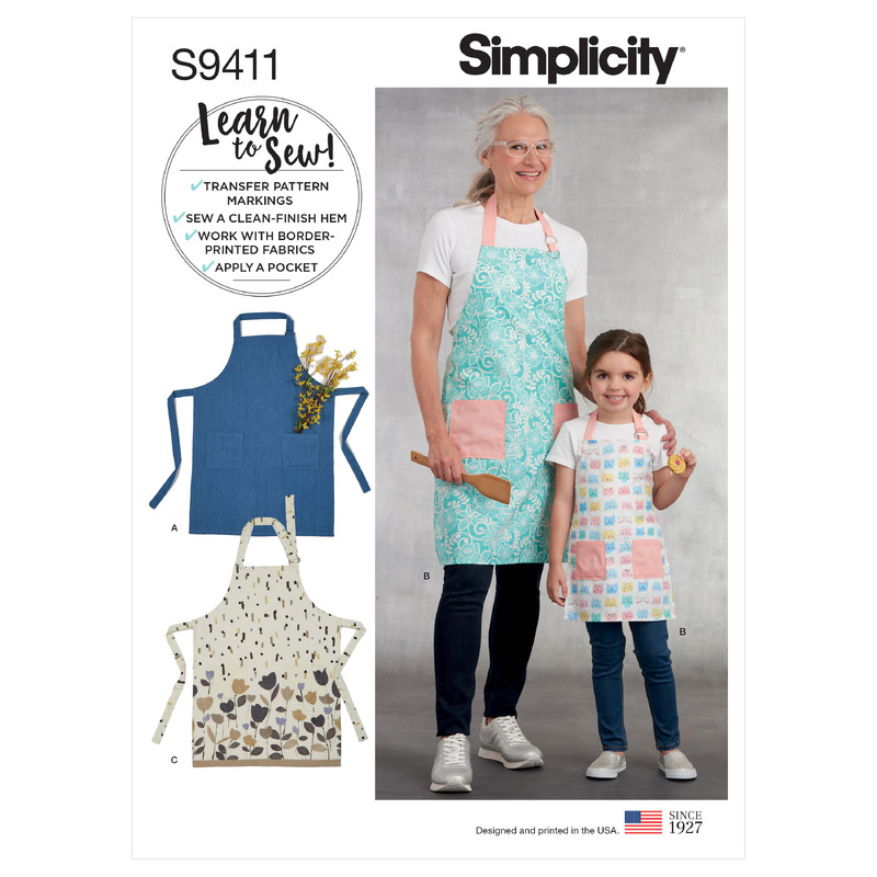 S9411 CHILD & MISSES APRON Simplicity Sewing Pattern 9411