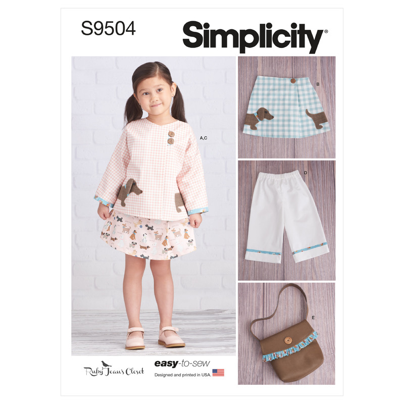 S9504 CHILD SPORTSWEAR & PURSE Simplicity Sewing Pattern 9504