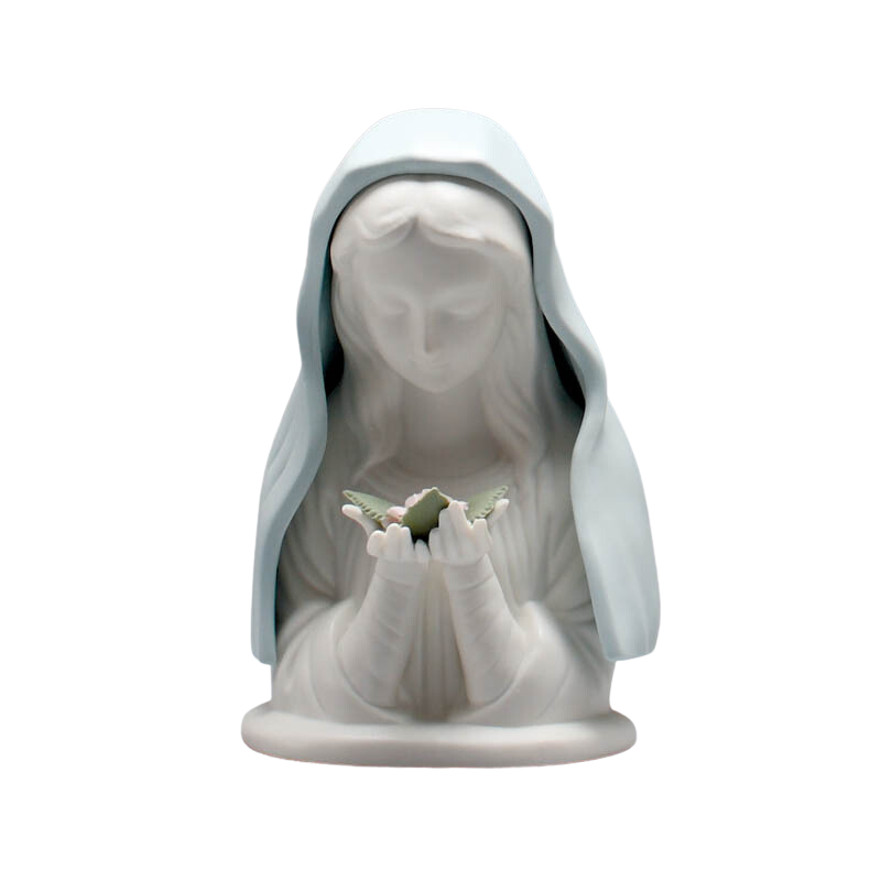 Porcelain Blue Madonna Statue 190mm High ST27350