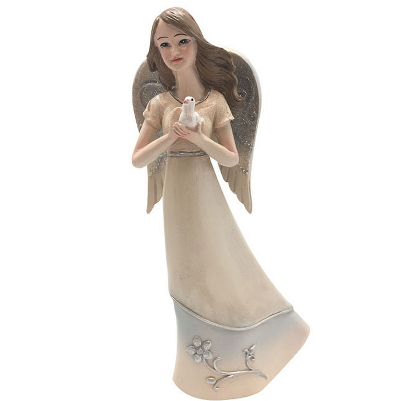 Confirmation Pastel Angel With Dove, Resin Statue, 150mm High, Boxed, Gifts To Inspire