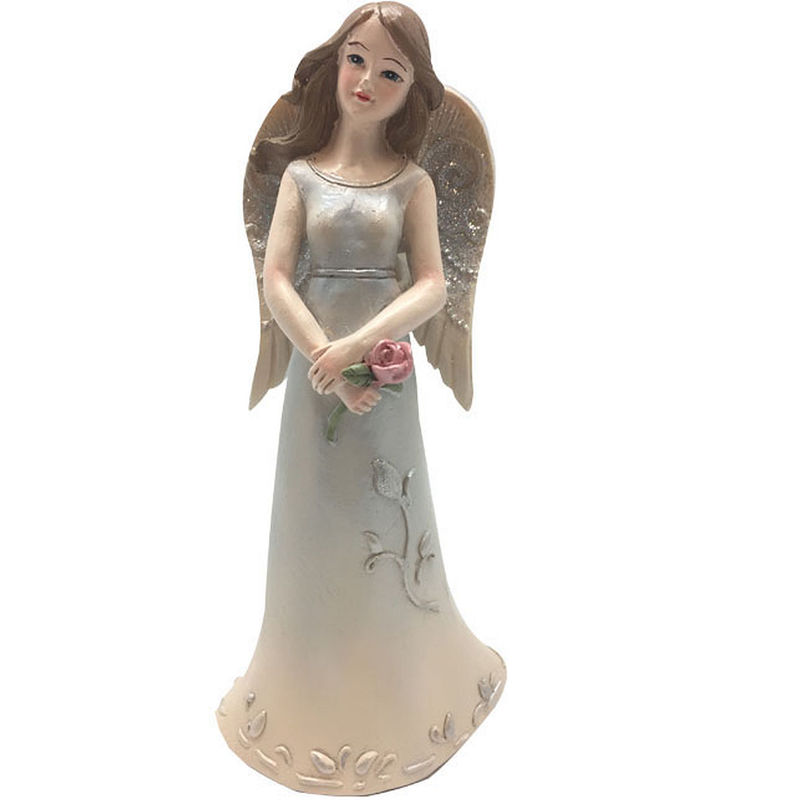 Pastel Angel With Flowers, Resin Statue, 150mm High, Boxed, Gifts To Inspire