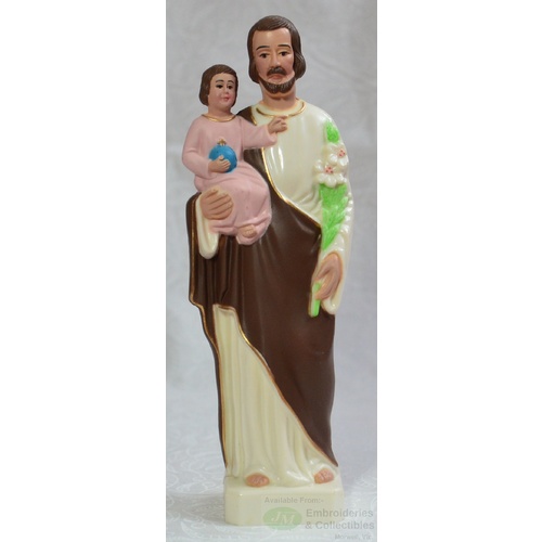 Saint Joseph Statue, Plastic, 155mm (6") High x 50mm Wide x 35mm Deep