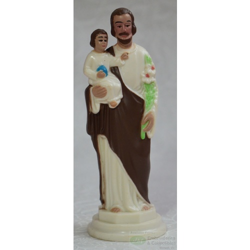 Saint Joseph Statue, Magnetic Base, Plastic, 100mm (4") High x 35cm Wide x 35cm Deep