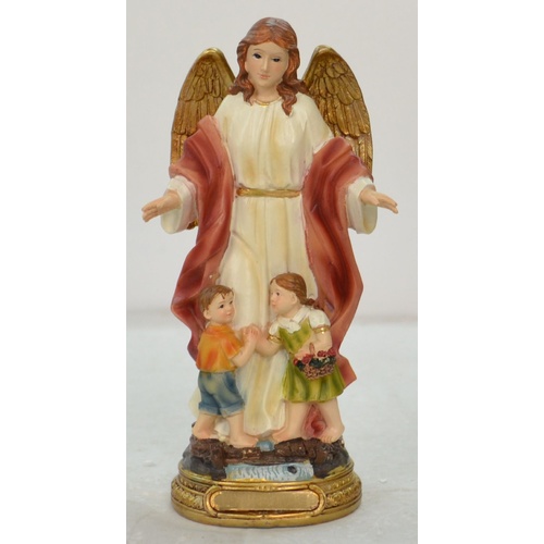 Guardian Angel With Children Statue, Resin 20cm (8") Statue