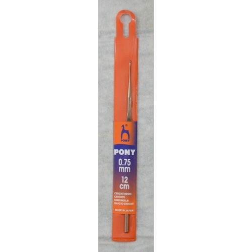 Pony Crochet Hook, 12cm x 0.75mm Steel