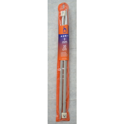 Pony Plastic Knitting Needle 30cm 9mm, 1 Pair per Pack, aka Knitting Pins