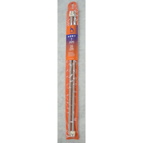 Pony Plastic Knitting Needle 35cm 7mm, 1 Pair per Pack, aka Knitting Pins