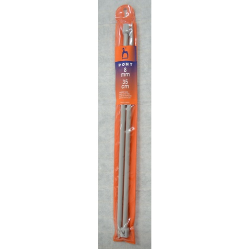 Pony Plastic Knitting Needle 35cm 8mm, 1 Pair per Pack, aka Knitting Pins
