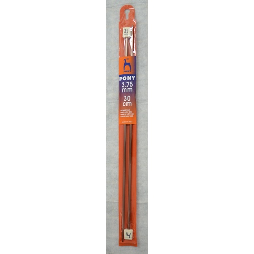 Pony Knitting Needles 30cm 3.75mm, Colour Anodised, 1 Pair per Pack, aka Knitting Pins