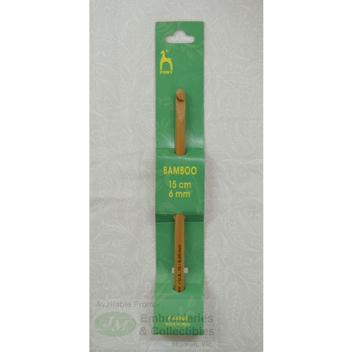 Pony Bamboo Crochet Hook 15cm x 6.00mm